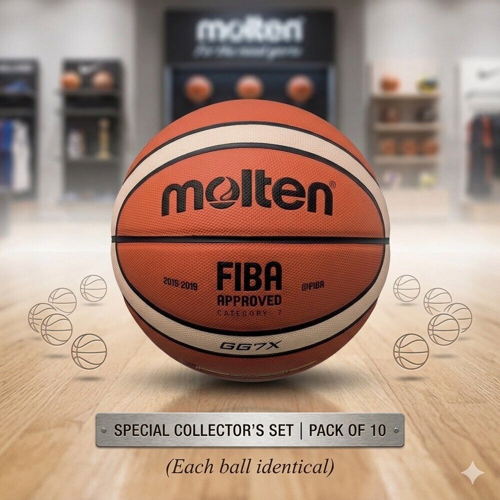 Molten Basketball GG7X Official Size 7 Premium PU Leather Outdoor ball 10 pack